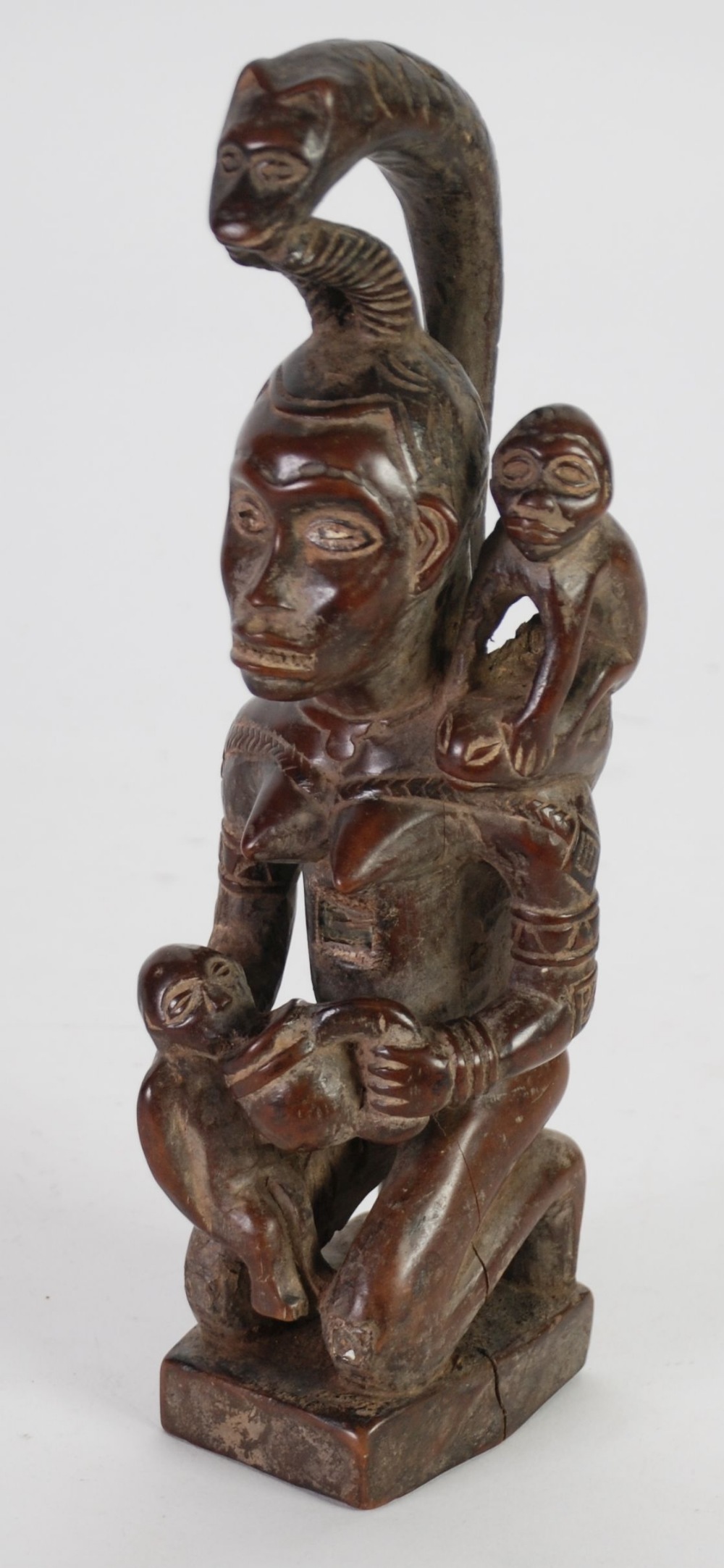 SIX AFRICAN CARVED WOOD MATERNITY FIGURES, comprising: TWO REPUBLIC OF CONGO EXAMPLES, each modelled - Image 2 of 4