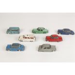 SEVEN CIRCA 1960's AND LATER CORGI AND DINKY DIE CAST TOY VEHICLES, all playworn and some lacking