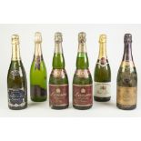 SIX BOTTLE OF CHAMPAGNE AND SPARKLING WINE, comprising: LANSON CHAMPAGNE, 1975, (x2), VEUVE CLICQUOT