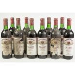 TEN 70cl BOTTLES OF HARVEY PRINCE CLARET, shipped and bottled by Gilbert & John Greenhall Ltd,