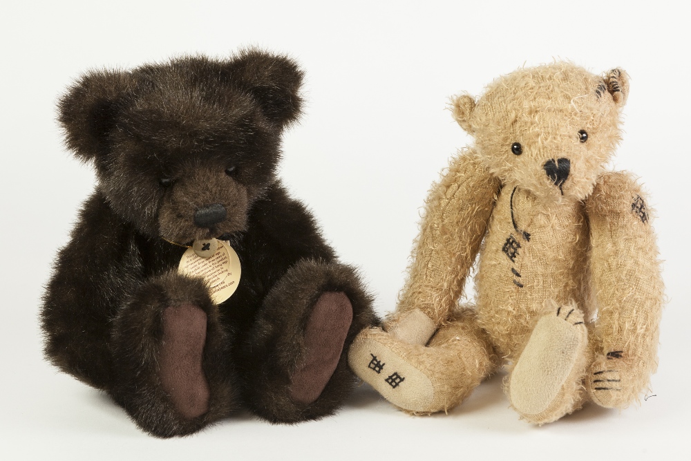 TWO CHARLIE BEARS, comprising: SAM, (CB083857) and HARLEY (CB094076B), 12" (30.5cm) and 11" (28cm)