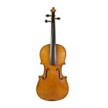 AN EARLY TWENTIETH CENTURY GERMAN VIOLIN, with 13 3/8" two part back, an UNBRANDED COPY OF A