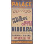 PALACE BLACKPOOL 'NIAGRA' FILM POSTER, staring Marilyn Monroe and Joseph Cotton, Thursday July and