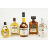 FIVE BOTTLES OF SPIRITS, comprising: LAUDER'S BLENDED SCOTCH WHISKY, BELL'S BLENDED SCOTCH WHISKY,