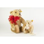 TWO STEIFF 'CLASSIC' MOHAIR TEDDY BEARS, comprising: 1906, with red ribbon and growler, 20" (51cm)