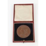 QUEEN VICTORIA 1837-1897 LARGE BRONZE MEDALLION, commemorating Sixty Years of Reign, in red