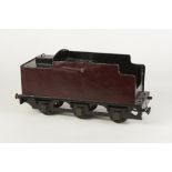 SCRATCH BUILT 2 1/4" GAUGE SIX WHEEL LOCOMOTIVE TENDER painted maroon and black, with access lid
