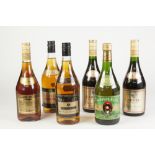 SIX 70cl BOTTLES OF NAPOLEON BRANDY, including: JULES DOMET, CARVEL (x2), DUBARON, etc, (6)