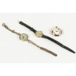 EARLY TWENTIETH CENTURY ANALOGUE WRIST WATCH, with 14ct gold outer case, a J.W. BENSON LADIES 9ct
