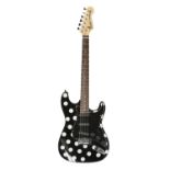 FENDER BUDDY GUT POLKA DOT STRATOCASTER SIX STRING ELECTRIC GUITAR, with two tone and one volume