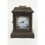 'THE IMPERIAL' REPRODUCTION BRACKET CLOCK, with battery movement, ebonised case, the front hinge