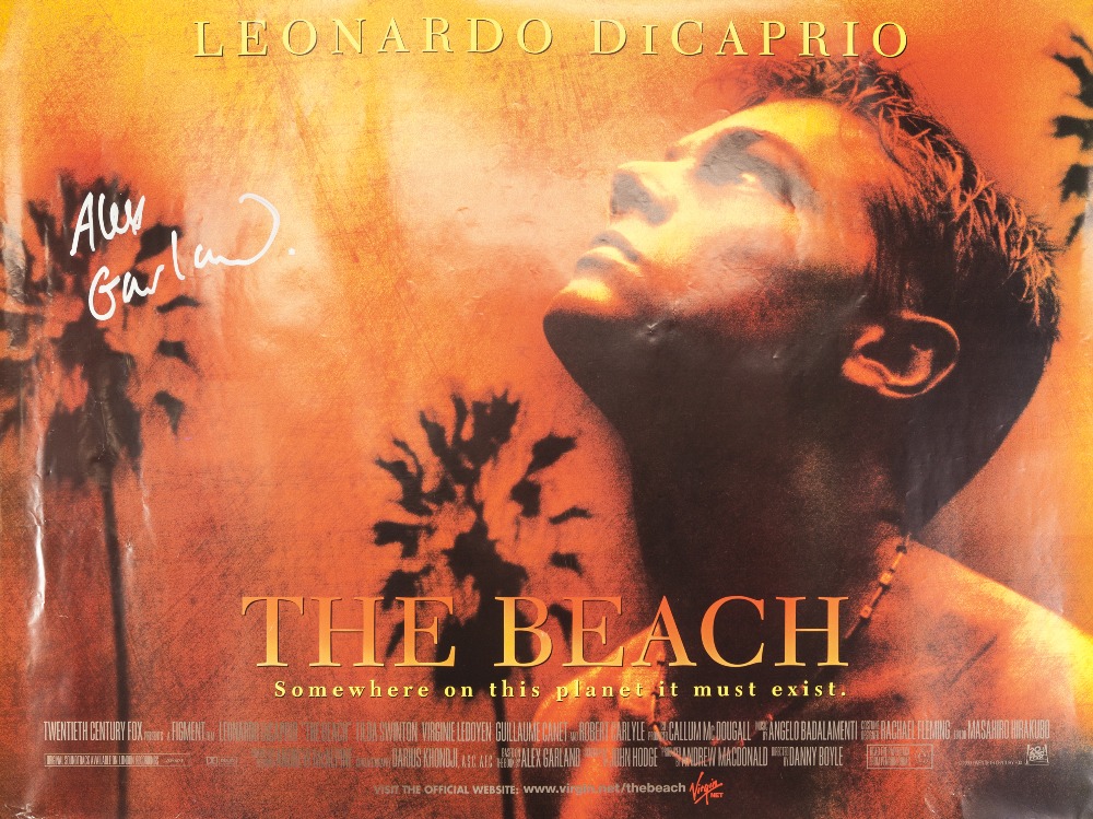 THE BEACH, STARRING LEONARDO DI CAPRIO, 2006, TWO FILM POSTERS SIGNED BY THE AUTHOR ALEX GARLAND, - Image 2 of 2