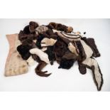 COLLECTION OF LADIES FUR GARMENTS, HATS, STOLES, SCARVES, TAILS, etc, contents of one box