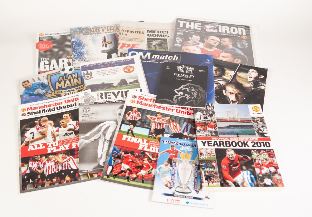 MANCHESTER UNITED 33 HOME PROGRAMMES, SEASON 2010-11, 24 Aways, Rangers away Champions League, FC - Image 5 of 10