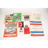 SEVEN MANCHESTER UNITED AWAY PROGRAMMES v Sporting; Hamburger, SV, Shelbourne, and Hibernians, FC