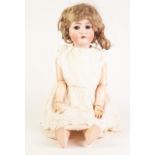 SIMON & HABIG 420 WALKING GIRL CHARACTER DOLL, with bisque head, brown sleeping eyes, open mouth