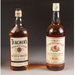 1ltre BOTTLE OF HIGH COMMISSIONER BLENDED SCOTCH WHISKY, and a 75cl BOTTLE OF TEACHER'S BLENDED