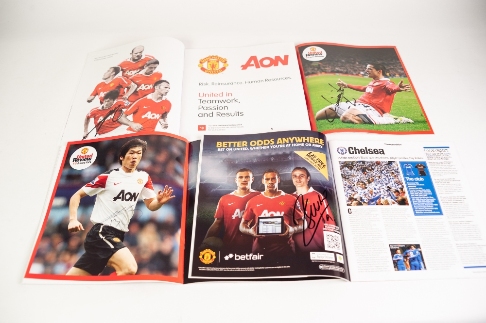 MANCHESTER UNITED 33 HOME PROGRAMMES, SEASON 2010-11, 24 Aways, Rangers away Champions League, FC - Image 2 of 10