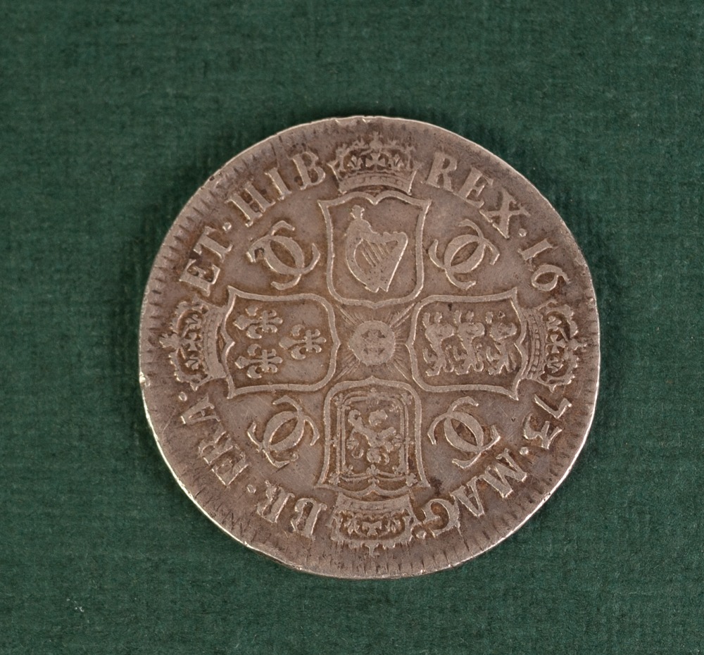 A CHARLES II SILVER HALF CROWN 1673 (VF)