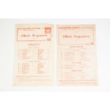 TWO MANCHESTER UNITED RESERVES PROGRAMMES 1955/56 SEASON No. 12 Sheffield Wednesday and 1959/60 v