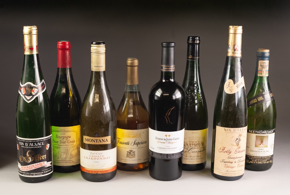 EIGHT BOTTLES OF 1990'S AND LATER WINE, various countries, including a bottle of Saumur Les