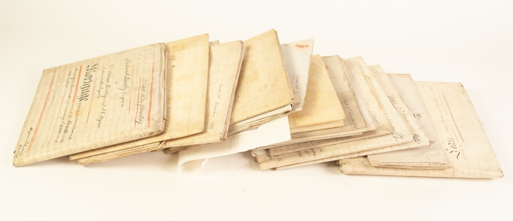 APPROXIMATELY TWENTY EIGHTEENTH CENTURY AND LATER INDENTURES,