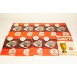 ELEVEN MANCHESTER UNTIED PROGRAMMES IN EUROPEAN COMPETITIONS all with tokens from the 1960's