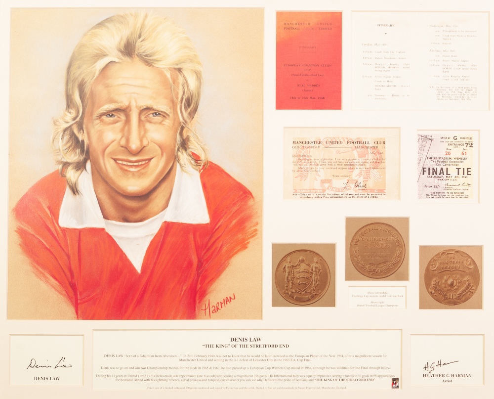 MONTAGE OF DENIS LAW 'THE KING OF THE STRETFORD END' by Heather G. Harman A COLLECTION OF FUTERA - Image 2 of 2