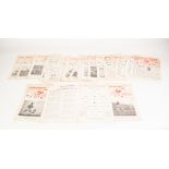NINE MANCHESTER UNITED RESERVE HOME PROGRAMMES SEASON 1962/63 all without tokens, 15 from season