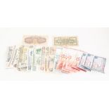 EIGHTEEN FOREIGN BANK NOTES; viz one Malaysian 50 RM note; four 10 RM notes and three one dollar