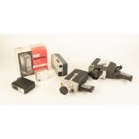 THREE BYGONE CINE CAMERAS, KODAK INSTAMATIC M2, DENHILL AND CROWN 101, together with a SMALL