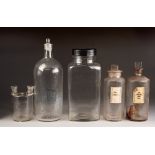 A SELECTION OF GLASS PHARMACY JARS