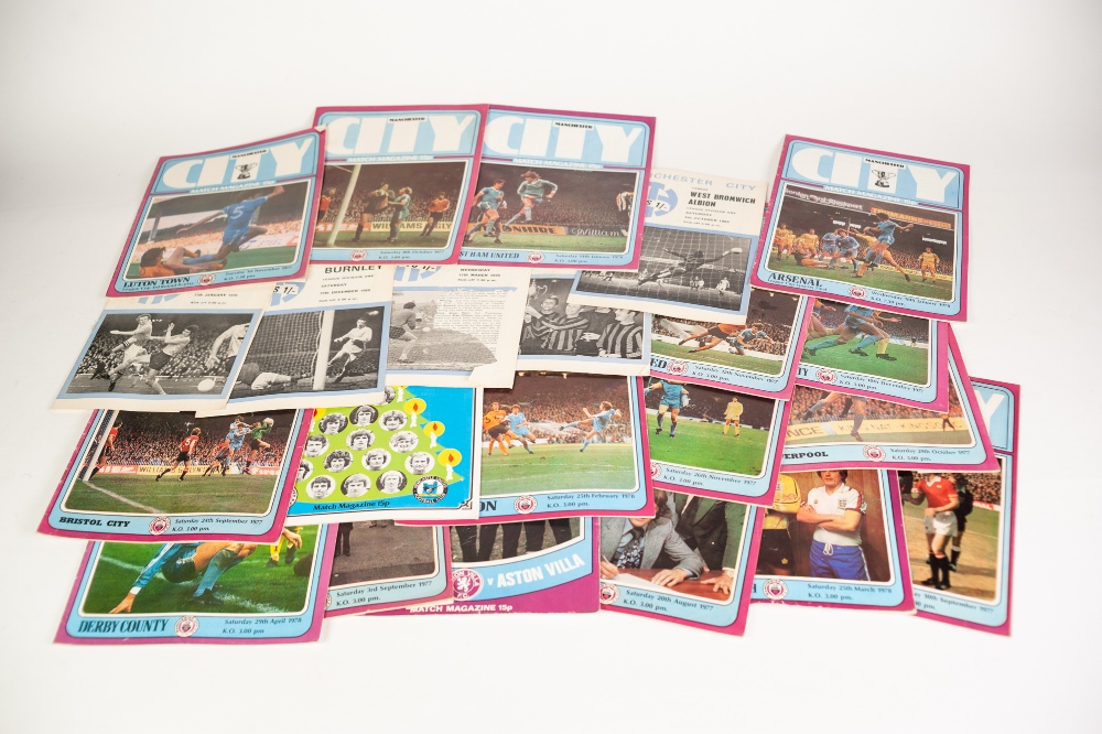 QUANTITY OF FOOTBALL PROGRAMMES mainly Manchester City, 58 Away programmes and 141 Home programmes