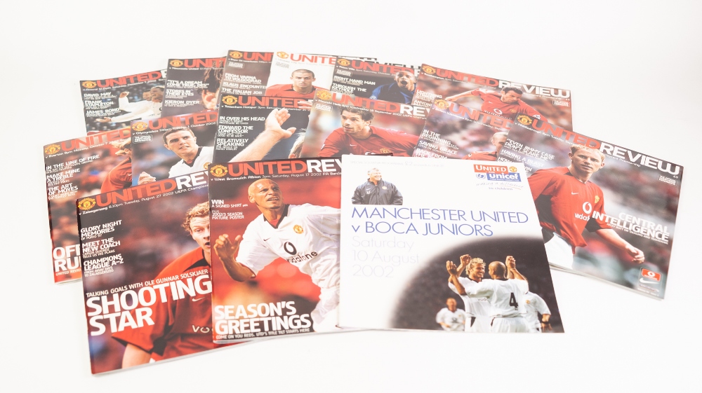 MANCHESTER UNITED FOOTBALL PROGRAMMES, 2002-03, FULL SET AND TWENTY ONE AWAYS, THREE EURO - Image 3 of 3