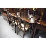 A LINTON BY BRIDGECRAFT MAHOGANY DINING ROOM SUITE, COMPRISING; A 'D' END EXTENDING DINING TABLE,