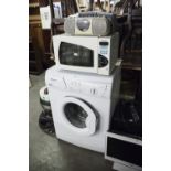 PANASONIC MICROWAVE AND A HOTPOINT WASHING MACHINE