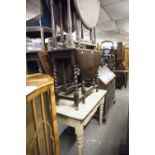 CIRCA 1920's OAK OVAL GATELEG DINING TABLE, ON SPIRAL LEGS, ANOTHER WITH BALUSTER LEGS AND A TWO