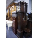 CIRCA 1920's OAK CASED EIGHTEENTH CENTURY STYLE LONGCASE CLOCK, with spring driven movement,