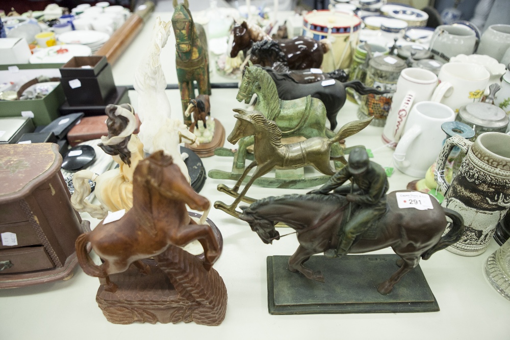 BESWICK SHIRE HORSE, BROWN, ROYAL DOULTON SHIRE HORSE, BLACK AND NINE OTHER MODELS OF HORSES