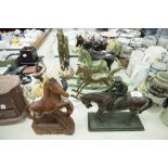 BESWICK SHIRE HORSE, BROWN, ROYAL DOULTON SHIRE HORSE, BLACK AND NINE OTHER MODELS OF HORSES