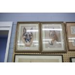 E. PARKIN TWO PASTEL DRAWINGS HEAD OF A HORSE AND HEAD OF AN ALSATIAN DOG SIGNED AND DATED (19) 91