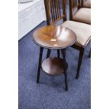 A MAHOGANY CIRCULAR TWO TIER OCCASIONAL TABLE