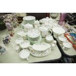 FIFTY PIECE MINTON 'HADDON HALL' PATTERN CHINA PART TEA AND DINNER SERVICE, including: PAIR OF