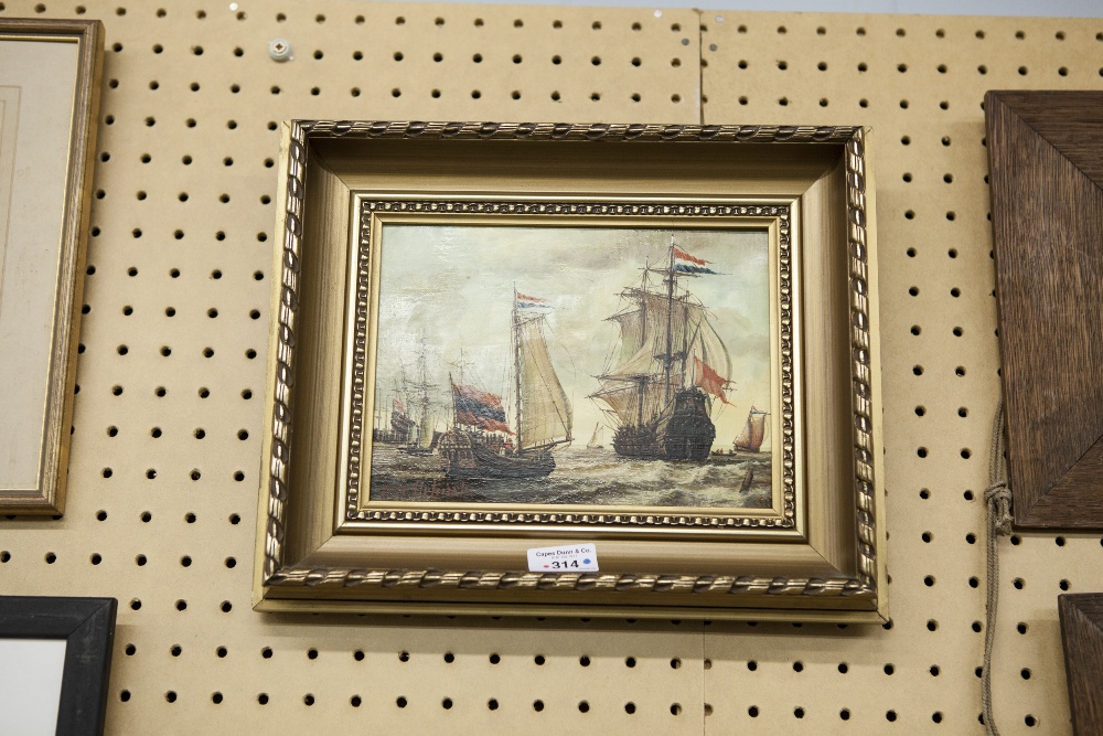 A.A. ORLINSKI(?) (TWENTIETH/ TWENTY FIRST CENTURY) OIL PAINTING ON CANVAS The French fleet leaving