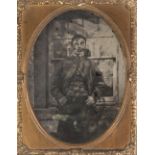 VICTORIAN AMBRO TYPE PORTRAIT PHOTOGRAPH inscribed verso 'Mr James Blackstock Esq, Sandholme Mill,