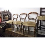 SET OF THREE MAHOGANY BALLOON BACK DINING CHAIRS