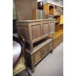 TWO SMALL OAK DOWER CHEST (A.F.)