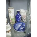 TWO ROYAL COPENHAGEN CALENDAR PLATES AND TWO ORIENTAL PORCELAIN VASES (A.F.) (4)