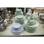 A LARGE QUANTITY OF WOODS WARE 'BERYL' PLAIN GREEN POTTERY DINNER WARES