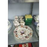 MASONS IRONSTONE 'BROCADE' PATTERN PLATE AND SEVEN OTHER PIECES OF MASONS IRONSTONE INCLUDING